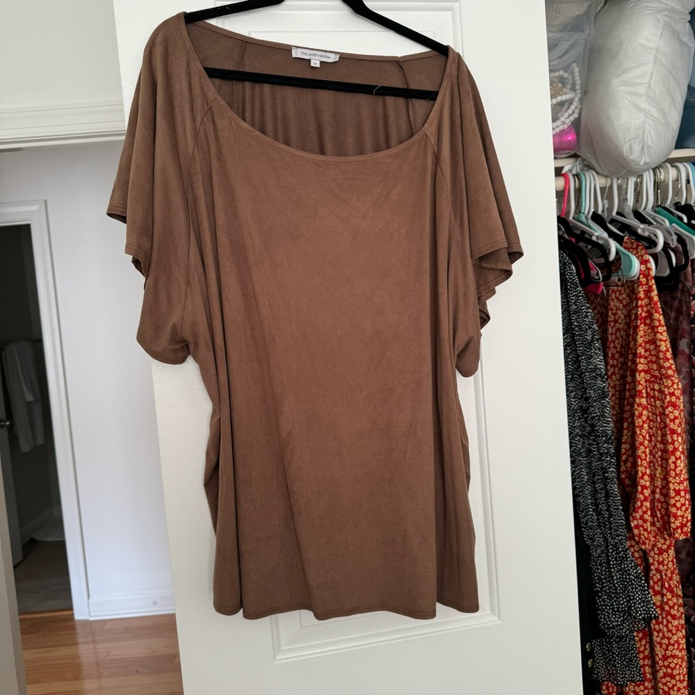Flowy suede top